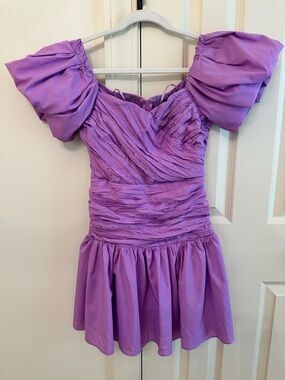 DO+BE Lavender Puff Sleeve Mini Dress